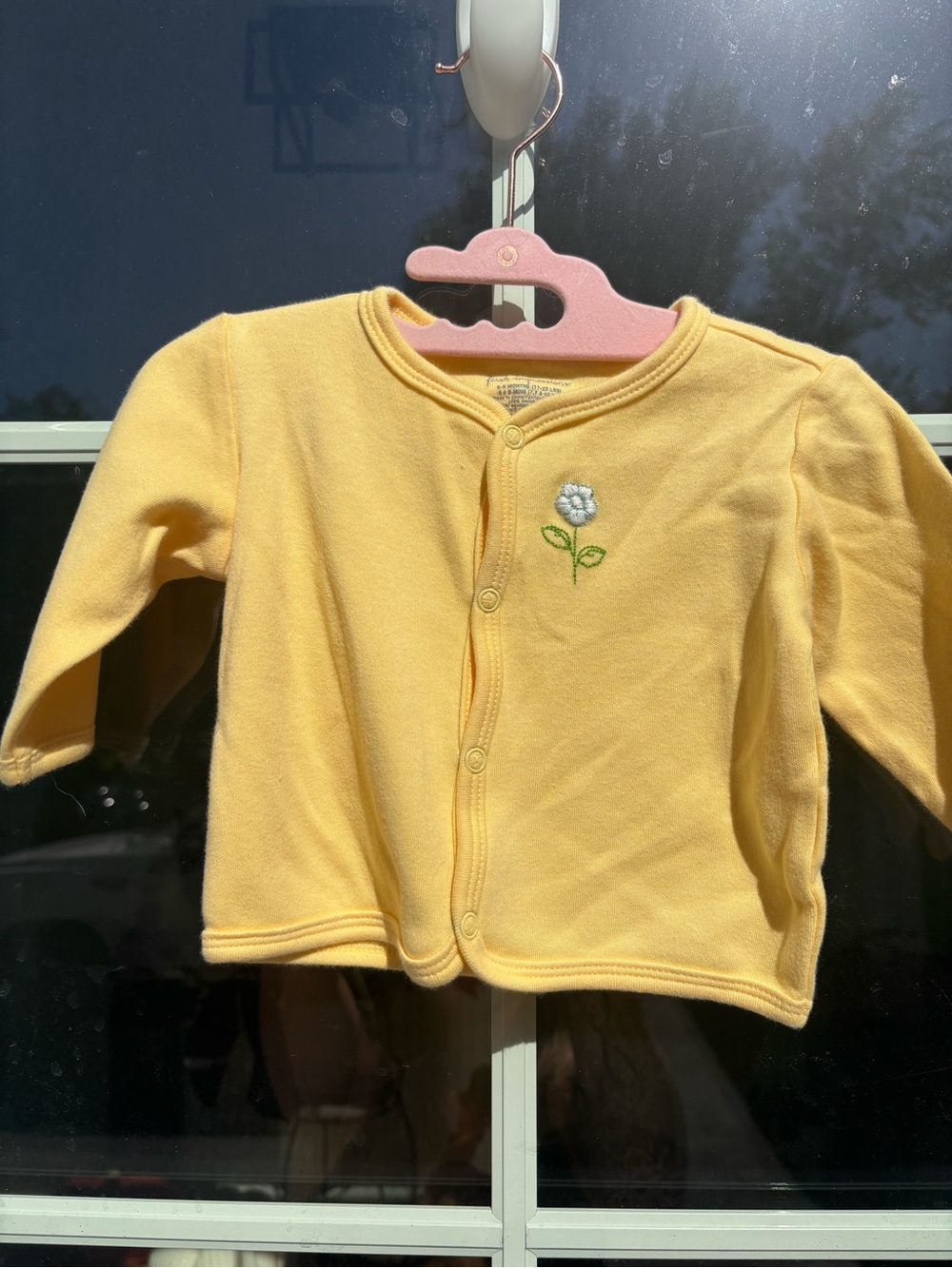 *upcycled* hand sewn Yellow Baby Floral Snap-Front Cardigan